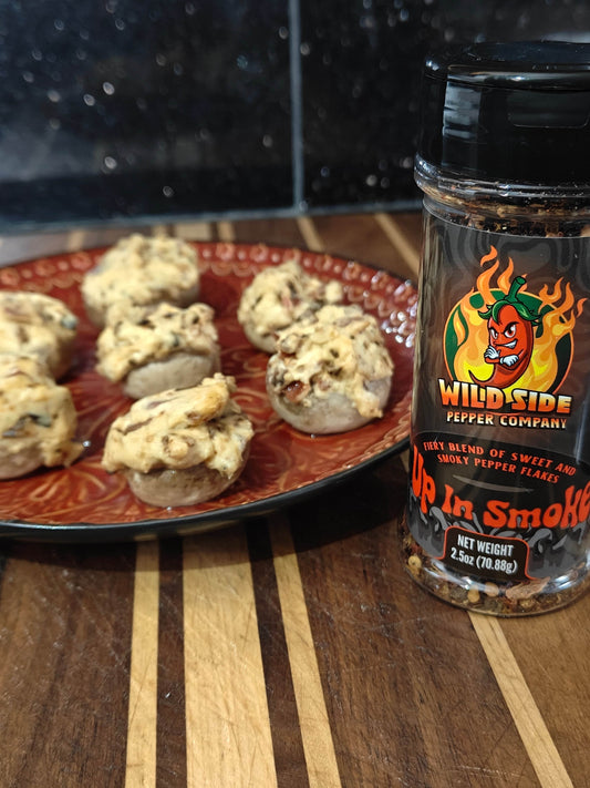 Smoky Stuffed Mushrooms - Wild Side Pepper Company