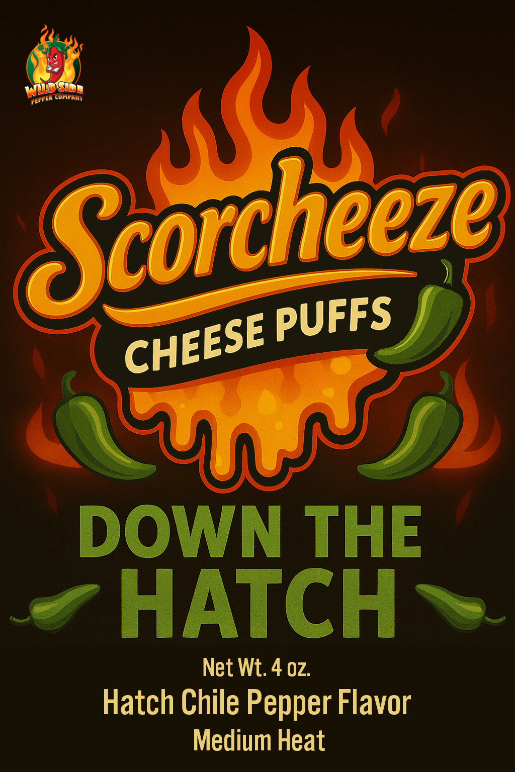 Scorcheeze - Down The Hatch - Cheese Puffs - Medium Heat - Cheese Balls