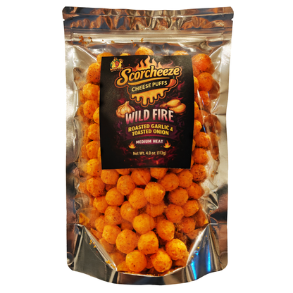 Medium HOT - WILD FIRE - Scorcheeze Cheese Puffs - Cheese Balls