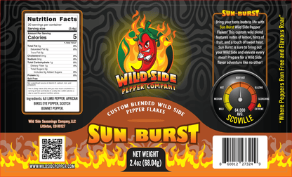 Sun Burst - Features notes of lemon, hints of fruit and a touch of sweet heat - Wild Side Pepper Company